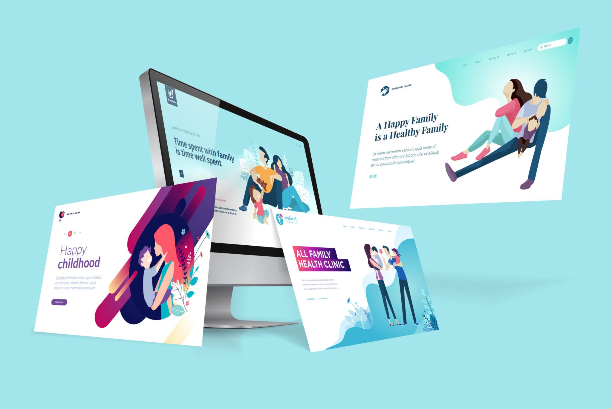 Schaubild eines Computer-Monitors, mit einer imaginativen Darstellung von Einzelseiten-Ansichten.